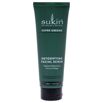 Sukin Super Greens Detoxifying Facial Scrub , 4.23 oz Scrub