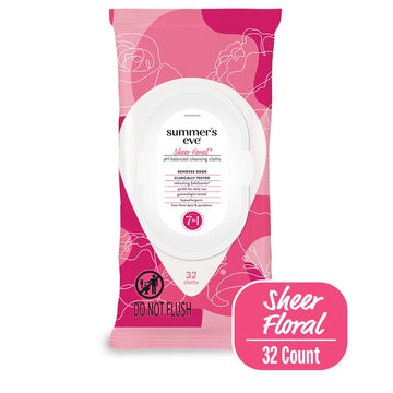Summers EveSheer Floral DailyFeminine Wipes, 32 Ct