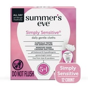 Summer’s Eve Simply Sensitive Gentle Daily Feminine Wipes, 12 Count