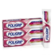 Super Poligrip Original Denture Adhesive Cream, Strong All-Day Hold- 2.4 Oz (3 Pack)