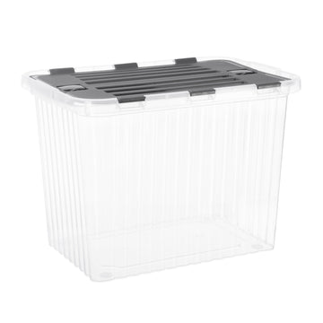 Superio 13 Gallon Hinged Lid Storage Tote; Stackable Storage Container with Lid (53 Quart, Bin with Hinged Lid)