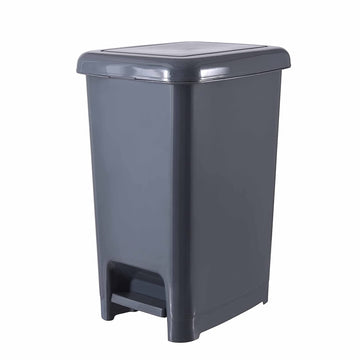 Superio Slim Step On Pedal Plastic Trash Can, Waste Bin - 10 Qt, Onyx Grey