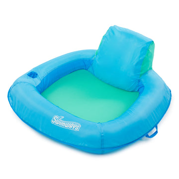 SwimWays Spring Float Premium SunSeat Inflatable Floating Chair with Hyper-Flate Valve, Blue