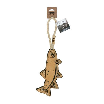 Tall Tails 022266176145 16 in. Leather Trout Natural Dog Toy