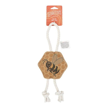 Territory 22266182771 14 in. Dog Natural Leather Color Bee Tug Toy