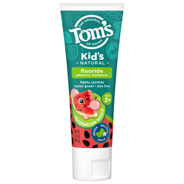 Toms of Maine Watermelon Wiggle Kids Toothpaste with Fluoride, 5.1 oz