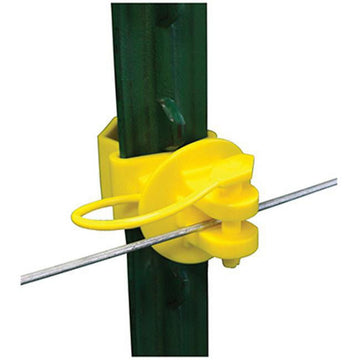 Tru Test T-Post Pinlock Insulator Yellow 25/pk