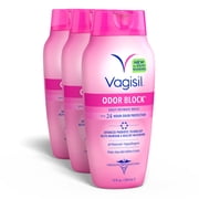 Vagisil Odor Block Daily Intimate Vaginal Wash, For 24 Hour Odor Protection, 12 Fluid Ounce Bottle (Pack of 3)