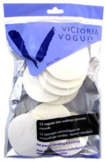2 Pack - Victoria Vogue Cosmetic Rounds Latex, Regular Size 12 ea