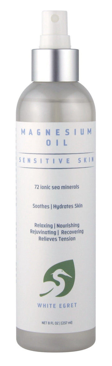 White Egret Personal Care, Magnesium Oil Sensitive Skin, 8 Oz