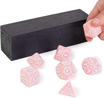 Wiz Dice Titan Dice - Polyhedral Dice Set for Tabletop RPG Adventure Games with a Wooden Dice Box - DND Dice Set, Suitable for Dungeons and Dragons a