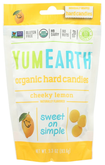 YUMEARTH ORGANIC HARD CANDIES, CHEEKY LEMON, 3.3 OZ.