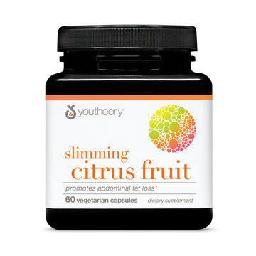 Youtheory Slimming Citrus Fruit - Vegan Health Supplement with Chromium - Supports Overall Wellness* - Dairy, Soy & Gluten Free - 60 Vegetarian Capsules