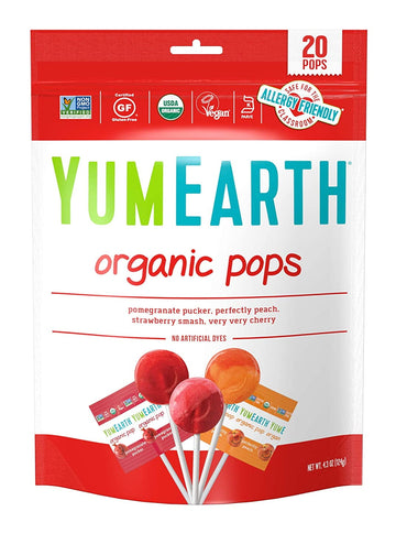 YumEarth Organic Fruit Pops Lollipops Assorted Flavors 4.2 oz 20 Count