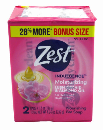 Zest Indulgence Moisturizing Lush Orchid & Almond Oil Bar Soap