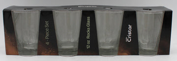 TIERRA ROCKS GLASS GLOSSY SLEEVE SET 4ct 12oz