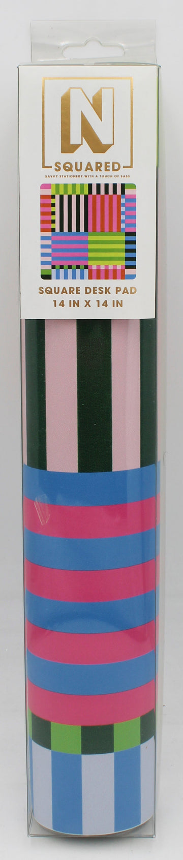 CR GIBSON N SQUARED LEATHERETTE DESK PAD - BOLD STRIPE