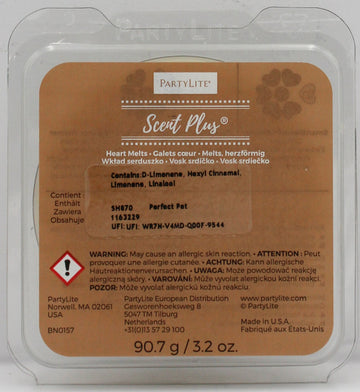 PARTYLITE FRESH HOME PERFECT PET SCENT PLUS HEART MELTS 3.2oz