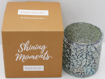 PARTYLITE OPALINE MOSAIC TEALIGHT HOLDER 3 1/4"D x 3 1/2"H