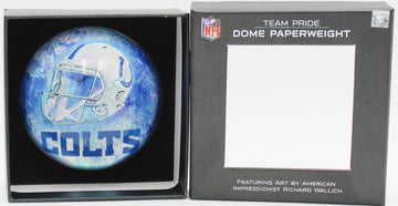 NFL INDIANAPOLIS COLTS GLASS DOME PAPERWEIGHT 4"