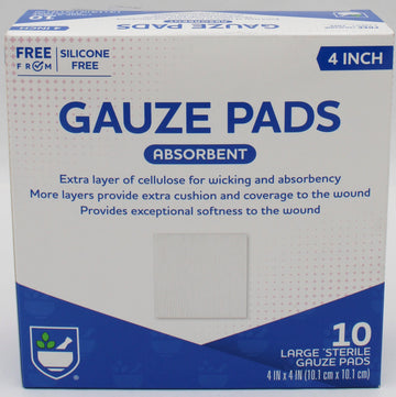 RITE AID 10ct GAUZE PADS 4"X4"