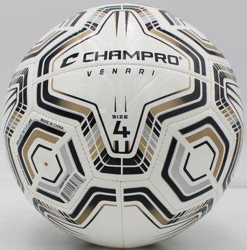 VENARI 20 Panel Soccer Ball #4 BLACK SILVER VEGAS GOLD