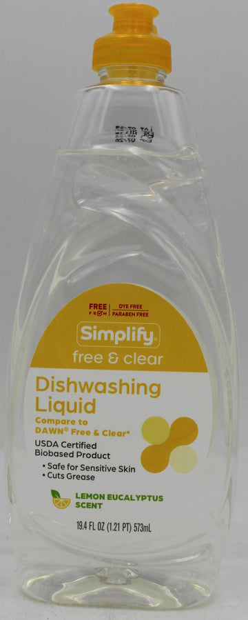RITE AID SIMPLIFY DISH LIQUID LEMON EUCALYPTUS 19.4Z'