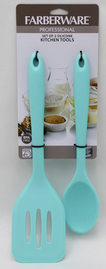 FARBERWARE PRO 2CT SET TURNER AND SPOON - AQUA NI