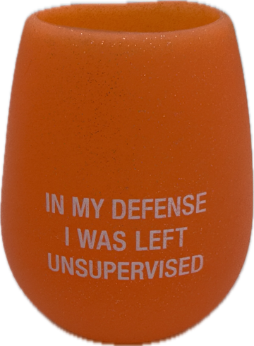 IN MY DEFENSE GLITTER SILICONE WINE CUP 12.5oz