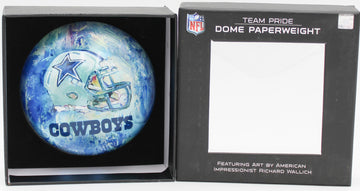 NFL DALLAS COWBOYS GLASS DOME PAPERWEIGHT 4"
