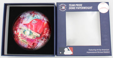 MLB WASHINGTON NATIONALS GLASS DOME PAPERWEIGHT 4"