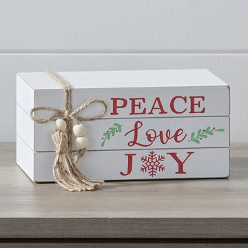 HOLIDAY STACKED BOOKS 7"L x 4.5"W x 3.5"H