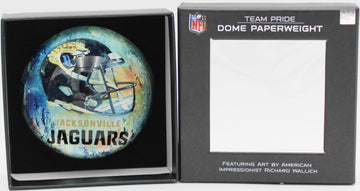 NFL JACKSONVILLE JAGUARS GLASS DOME PAPERWEIGHT 4"