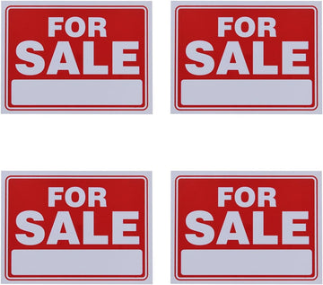 for Sale Sign 9 x 12 Inch - 4 Pack