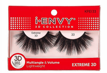 Kiss I Envy Extreme 3D Lashes #33 Multi-Angle & Volume 25Mm