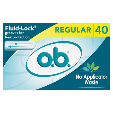 o.b. Tampons No Applicator, Unscented - 40ct, Applicator-Free Tampons Regular, Feminine Care, ob Tampon Regular, Period Products